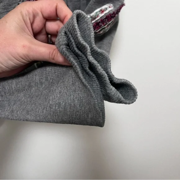 FREE PEOPLE Patchwork Ribbon Fitted Hoodie size Large (fits more like a medium) - Picture 13 of 15